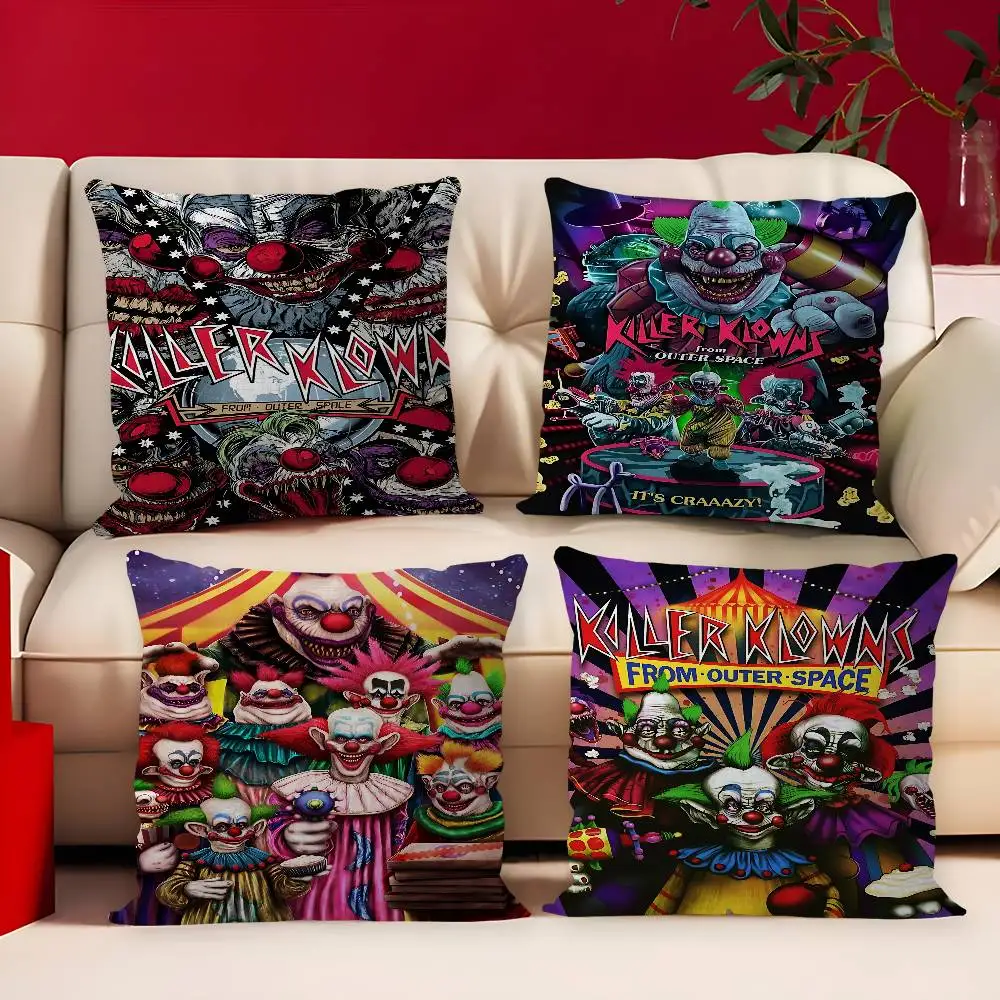 Killer Klowns From Outer Space Anime Cushion Cover Pillowcase Upholstery Sofa Throw Pillow Home Decor Pillowcas