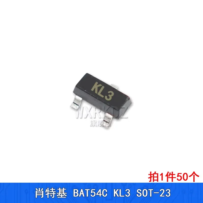 

BAT54A Schottky Diode, SMD BAT54C/54S, Silk Screen KL2/KL3/KL4, Package SOT23-3