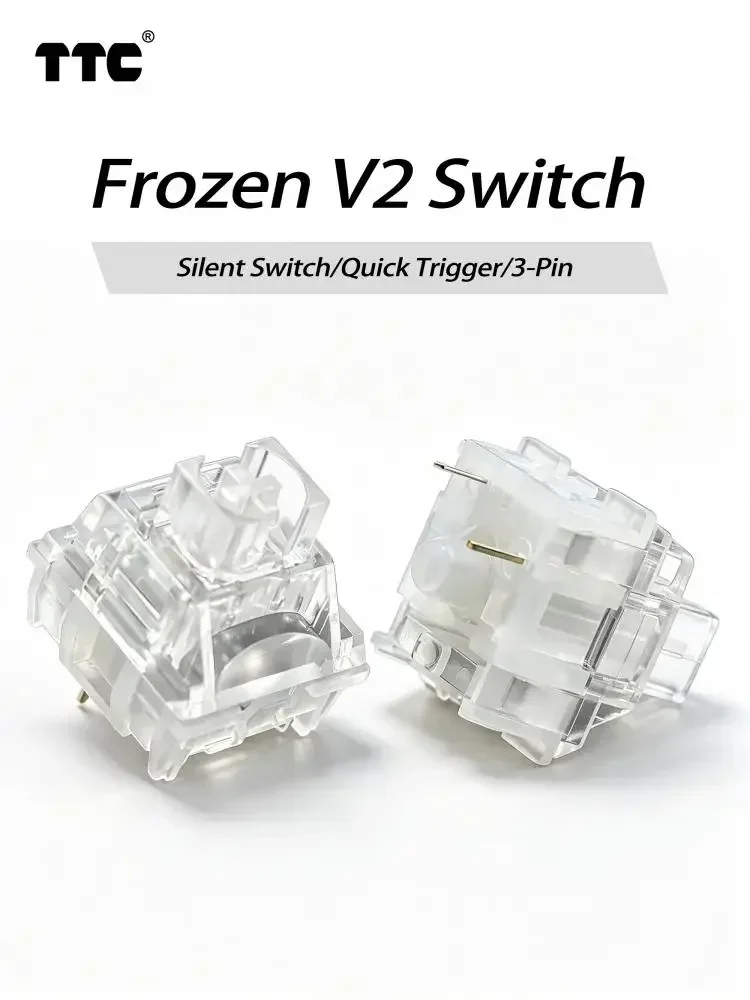 TTC Frozen V2 Silent Switch 39gf Linear Creamy Switches 3 Pins RGB Transparent Custom DIY für Gaming Mechanische Tastatur Gamer