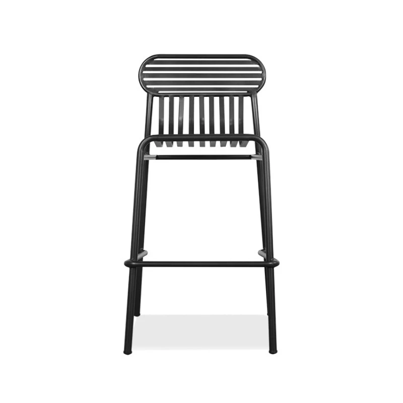 Balcony small table and chair combination, outdoor courtyard cafe, simple wrought iron bar chair, outdoor leisure