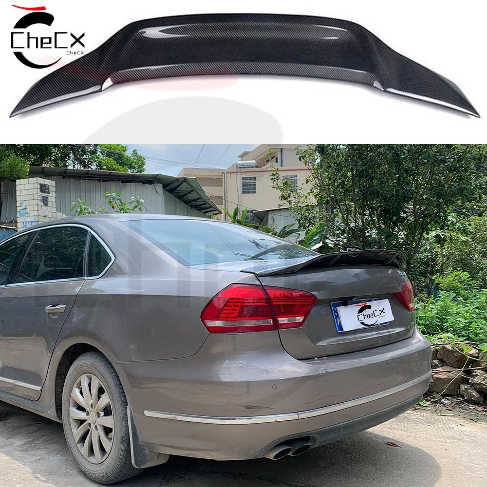 For 2012-2015 Volkswagen Passat B7 100%Real Carbon Fiberhighquality Rear Spoiler Trunk Lid R Style