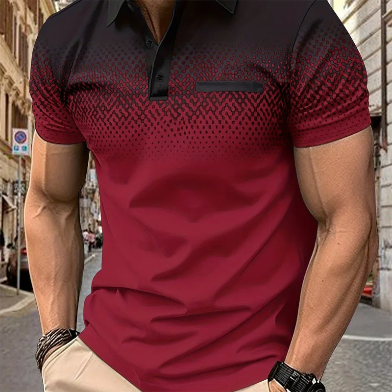 

Sports and Leisure Comfortable Color Blocked Men's Polo Shirt, Men's Summer Outerwear