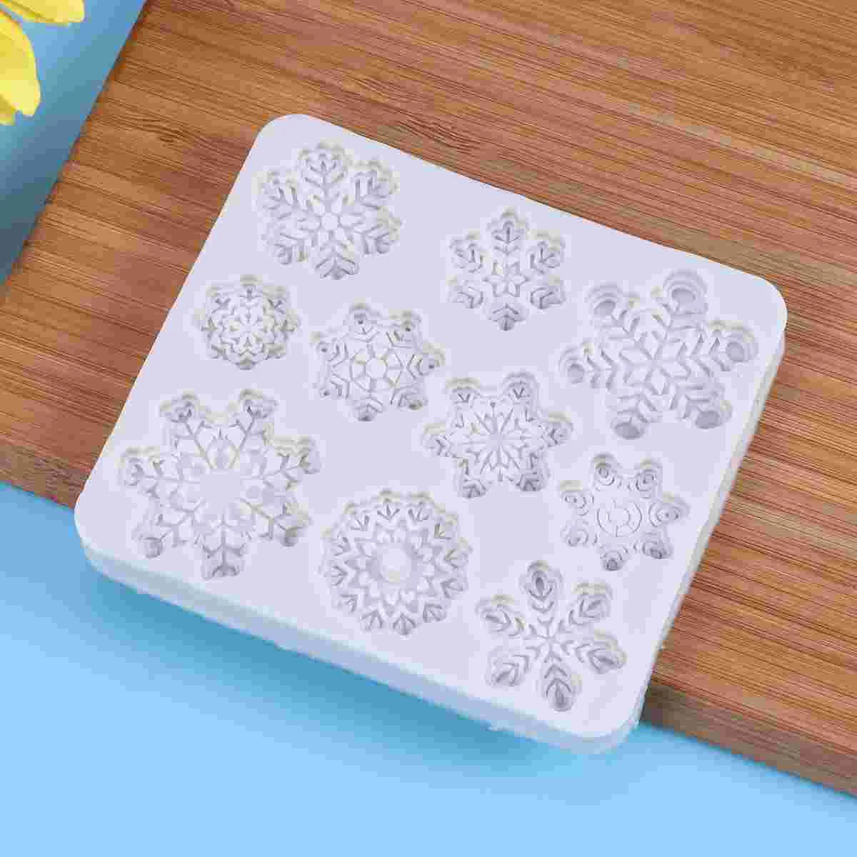 

10 Cavity Icing Christmas Tray Decor Wax Melt Moulds Xmas Cake Decorating Silicone