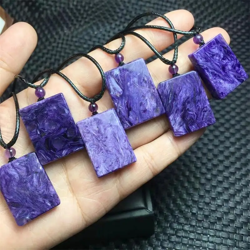 Natural Charoite Pendant Necklace Cute Female For Women Trendy irregularity Chain  Jewelry Gift 1PCS