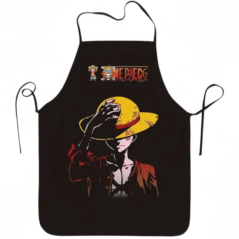 One Piece Luffy Anime Apron Kitchen Cooking Baking Household Cleaning Adult Unisex Printed Cartoon Cuisine Apron Gift