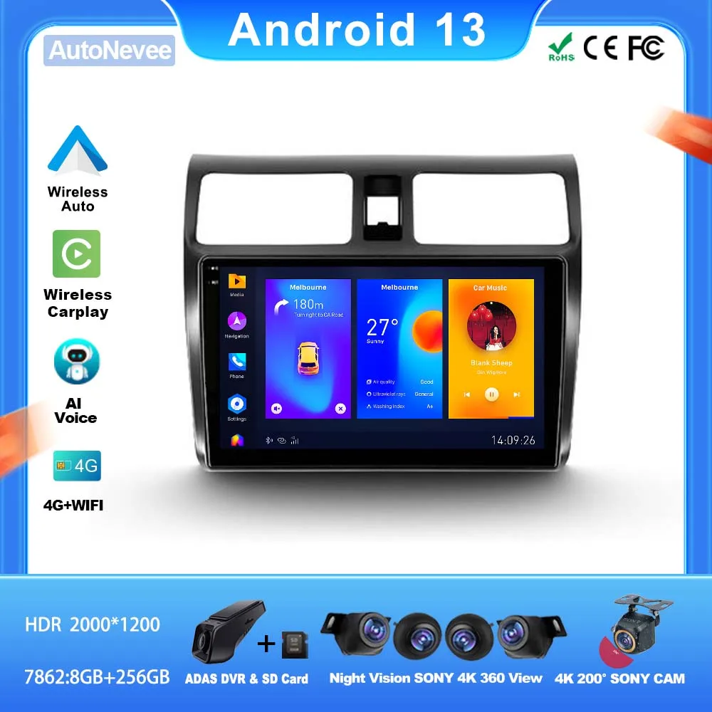 

Android For Suzuki Swift 3 2003 - 2010 Car Player Auto Radio Video Multimedia Navigation NO 2din DVD Screen Dash Cam WiFi Touch