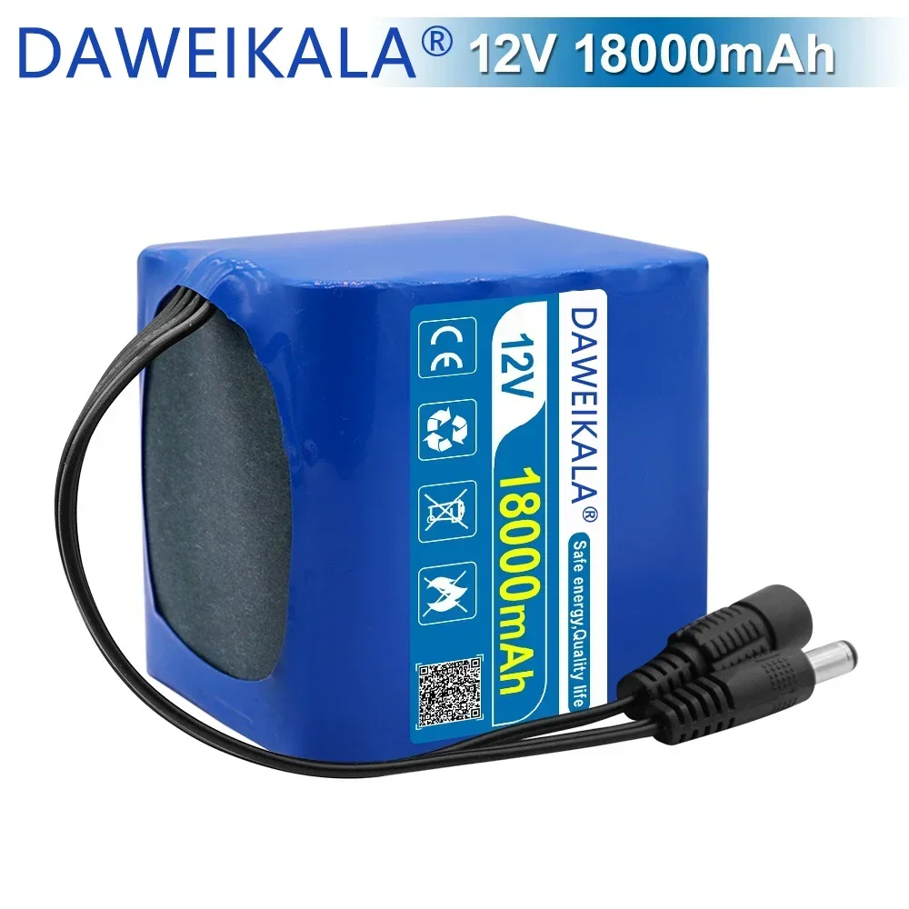 12V Rechargeable Battery 12V 30000mAh 18650 Lithium Battery Pack Capacity DC 12.6V 30Ah CCTV Cam Monitor with Charger