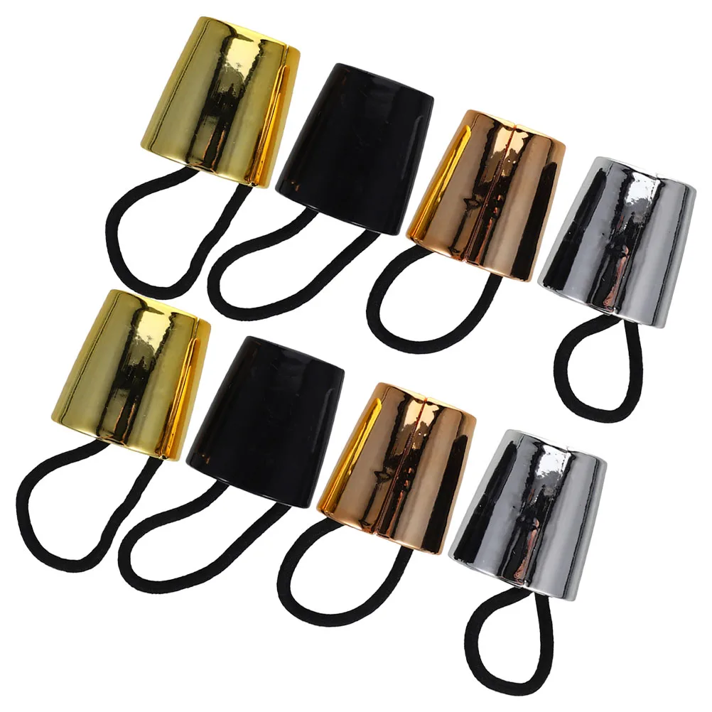 

8 Pcs Thick Hair Ties Holders Hair Ties Gold Silver Rose Black Plastic Non Slip Comfortable Hairstyle Accessories