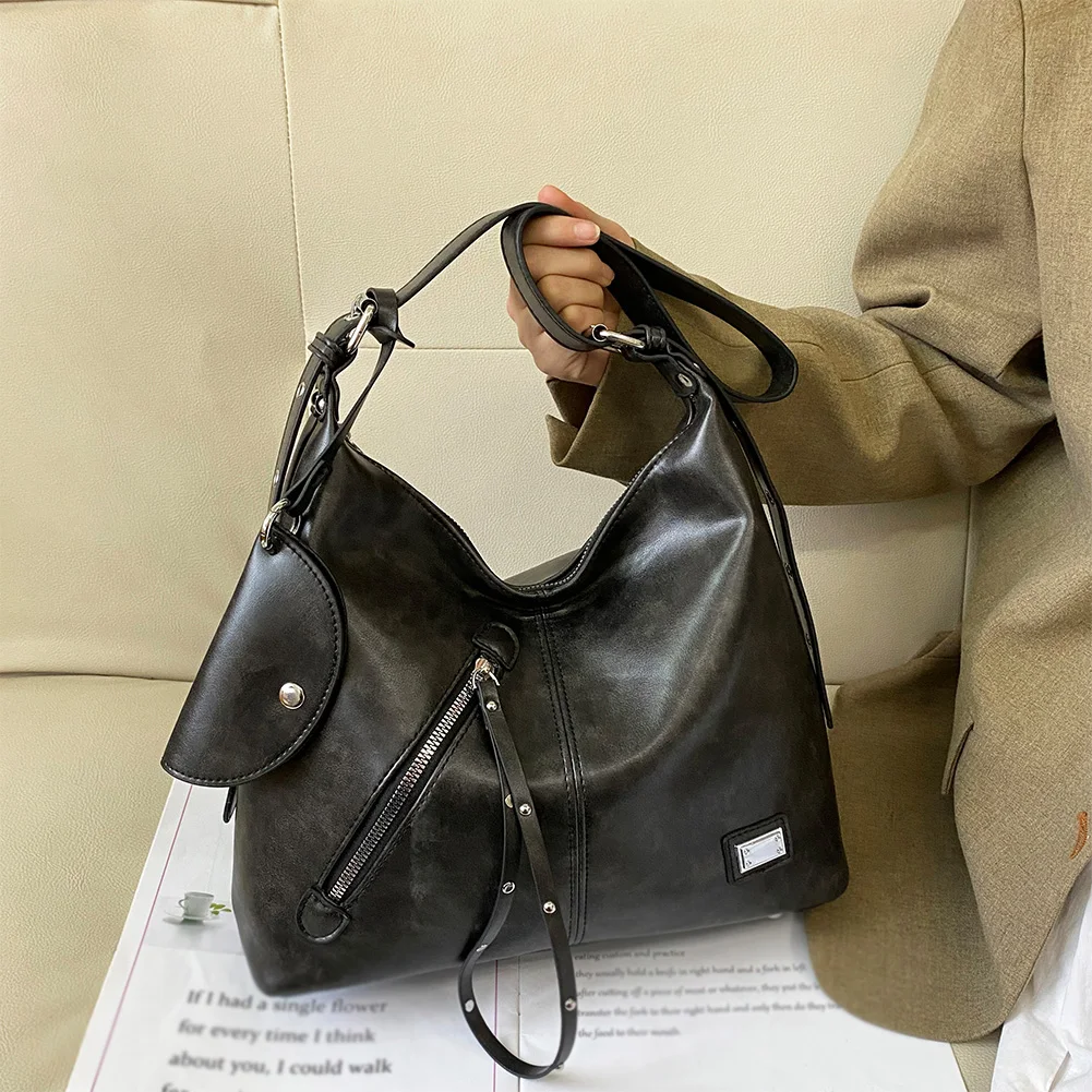 حقائب نسائية عصرية ذات سعة كبيرة حقائب كتف عتيقة متعددة الاستخدامات حقيبة عمل للسيدات مع حقيبة يد متطابقة #4