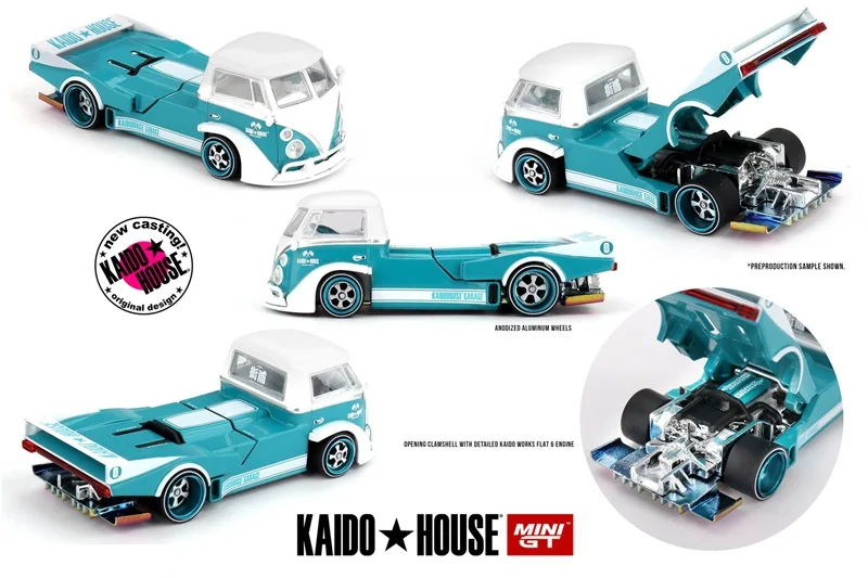 Kaido House x MINI GT 1:64 T1 PICKUP KAIDO WORKS V1 / Skyline R34 Kaido Star Racing V1 Diecast Model Car
