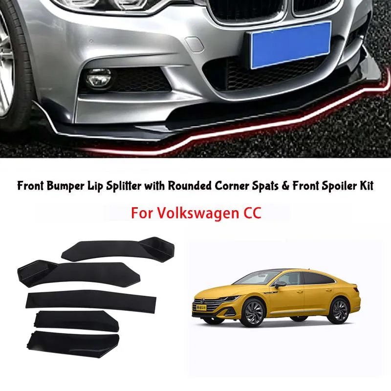 5-Segment Adjustable Front Bumper Lip Splitter Body Kit For Volkswage CC body kits