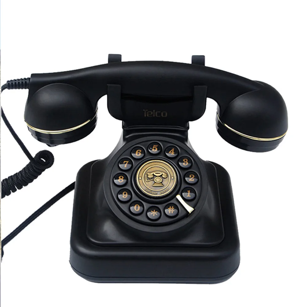 Imagem -05 - Telefone Fixo Vintage Moda Antiga Telefones Casa Decorativos Velhos com Fio Telefone Antigo Dial Rotary Novo