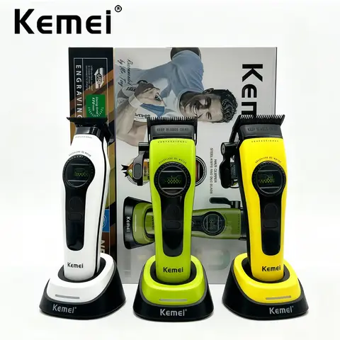 Kemei Clippers Professional Hair Clippers External Rotor Brushless Motor Hair Trimmers 8000RPM Hair Clippers Men KM-1593 KM-1595