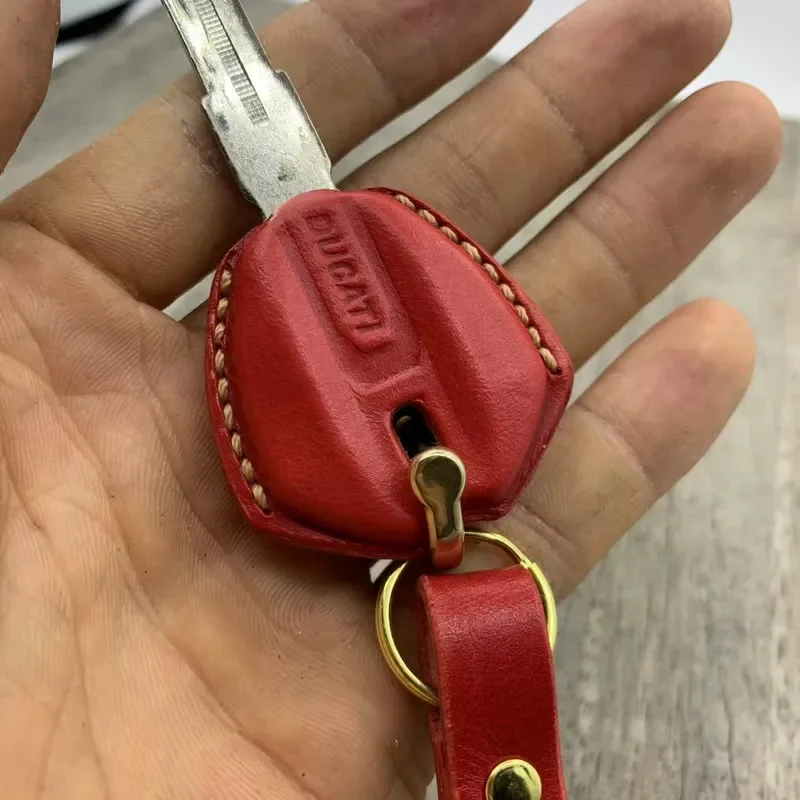 for Ducati 1199 696 Street Fighter Modified Cowhide Handmade Keychain Cover Case