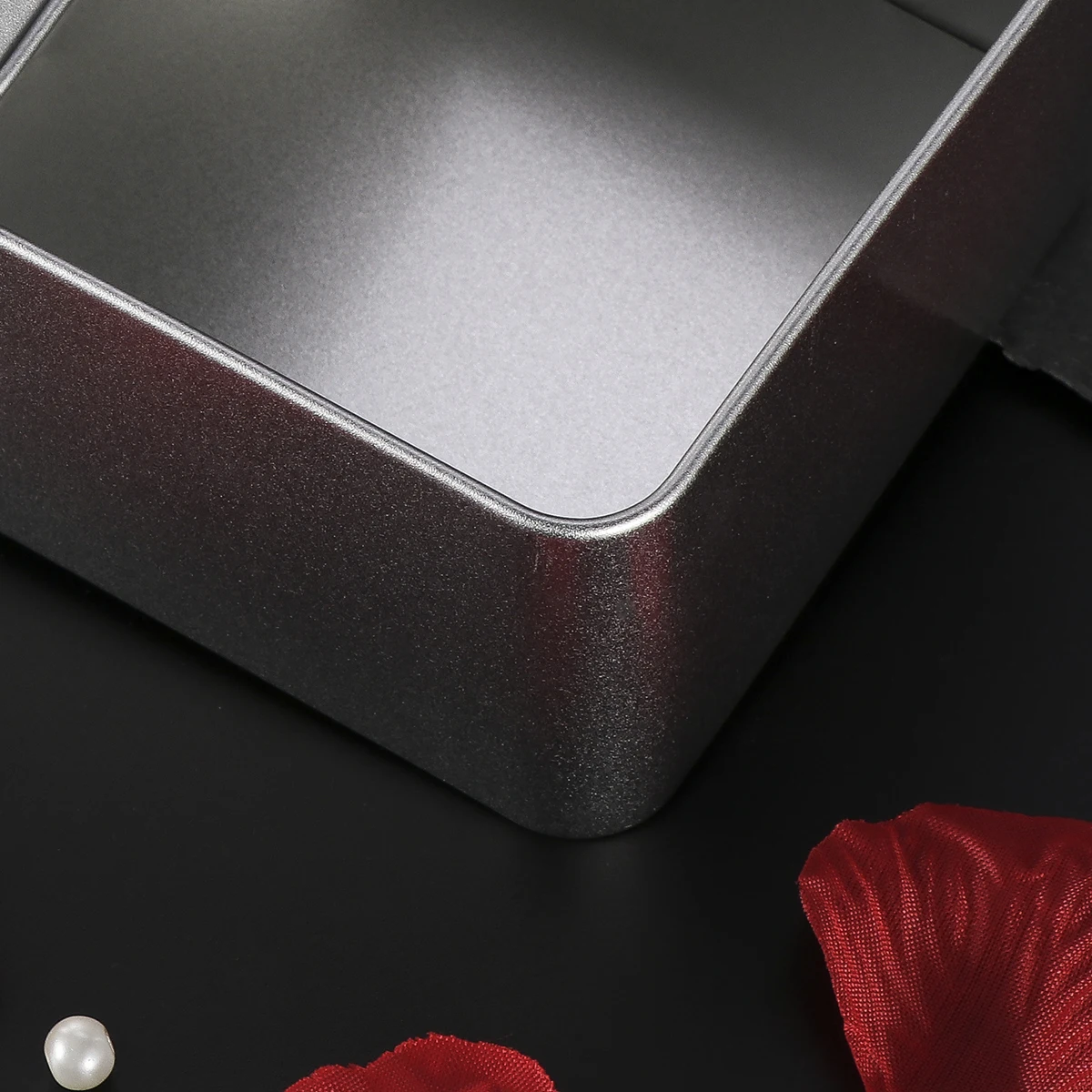 

square empty tin silver metal tin square tin