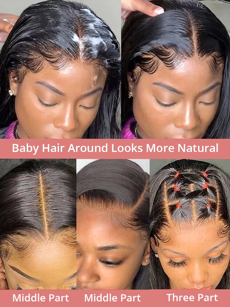 40 بوصة العظام مستقيم شفاف 13x4 13x6 HD الدانتيل الجبهة خصلات الشعر المستعار الإنسان 250% البرازيلي قبل قطعها شعر الإنسان الدانتيل شعر مستعار أمامي