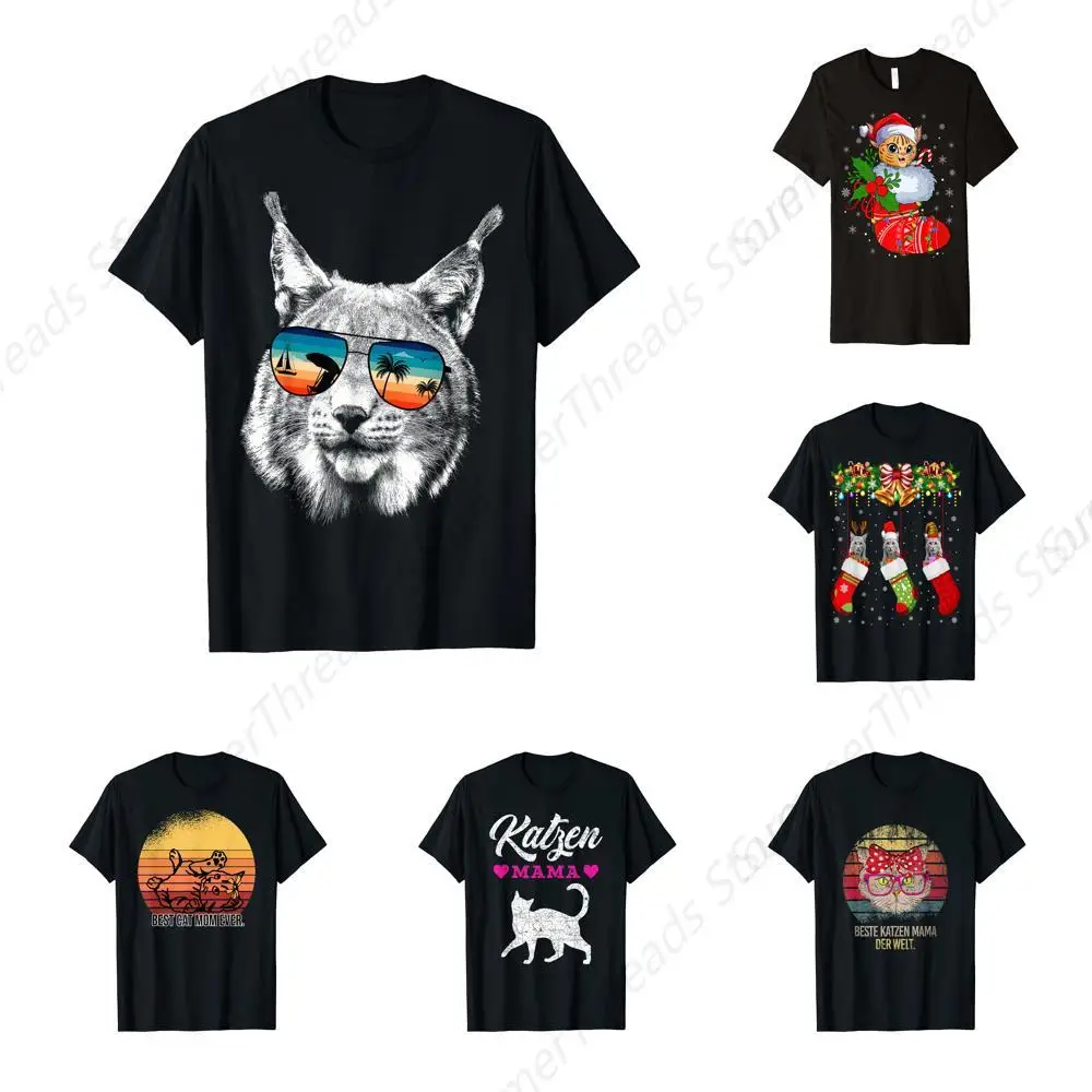 Bobcat Shirts With Glasses Sunglasses Retro Style T-Shirt