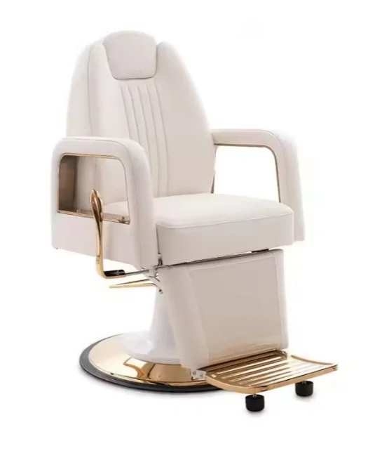 High-end all-black reclining hair styling chair hydraulic pump rotating salon shaving chair modern barber chair