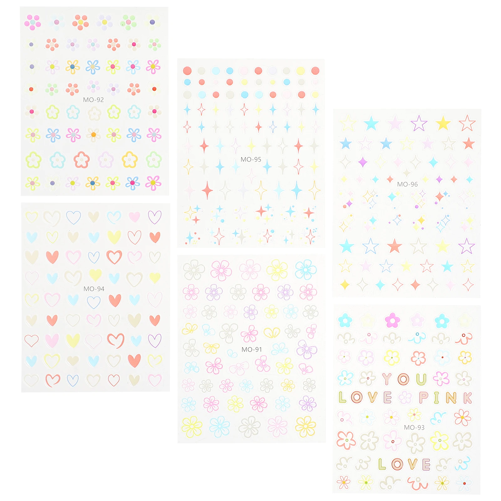 

6pcs 5D Embossed Nail Stickers for DIY Art Design Jelly Nails Women Flower Decals Appliques Manicure Party Birthday