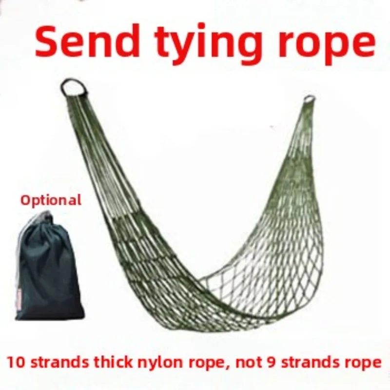 

Nylon rope hammock Outdoor thick-walled mesh type, for single-person camping use