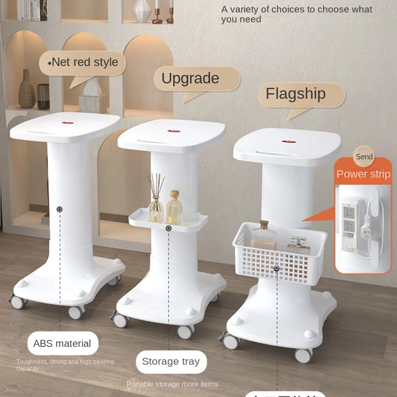 Beauty salon dedicated instrument trolley with small bubble tabletop rack