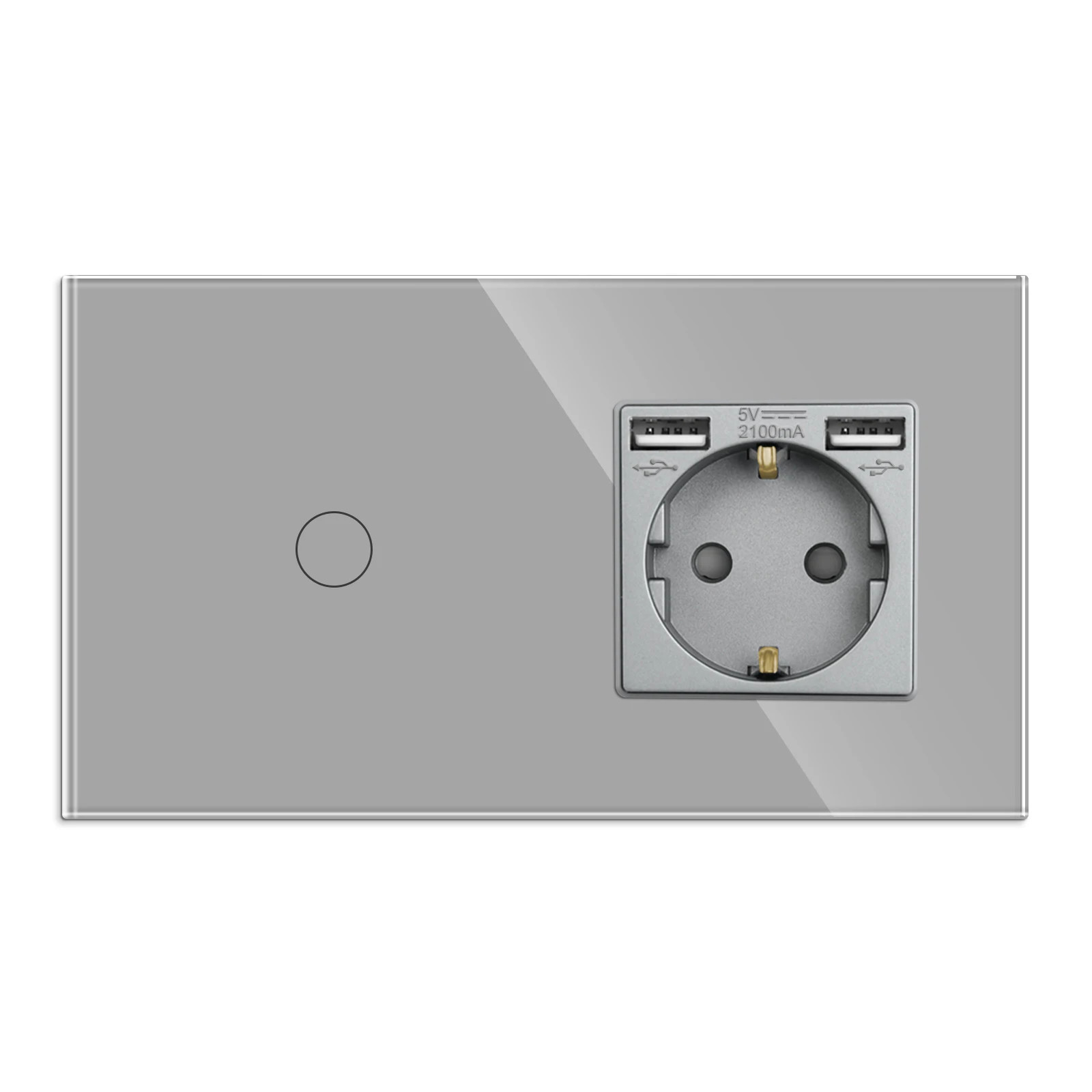 Bingoelec Grau Licht Schalter und Steckdose mit Kristall Glas Panel Home Verbesserung lichtschalter 10