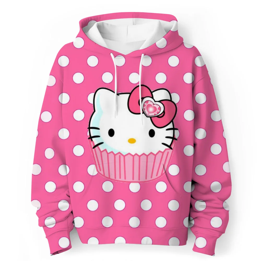 Hello Kitty kawaii children\'s fashion girls autumn clothing baby girl sweatshirt children\'s Kuromi hoodie toddler casual wear