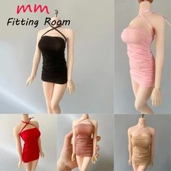 1/6 scale female dolls clothes Pleated ice silk stretch strap top dress for 12'' AT201 AT202 TBLeague JIAOU DOLL action figure