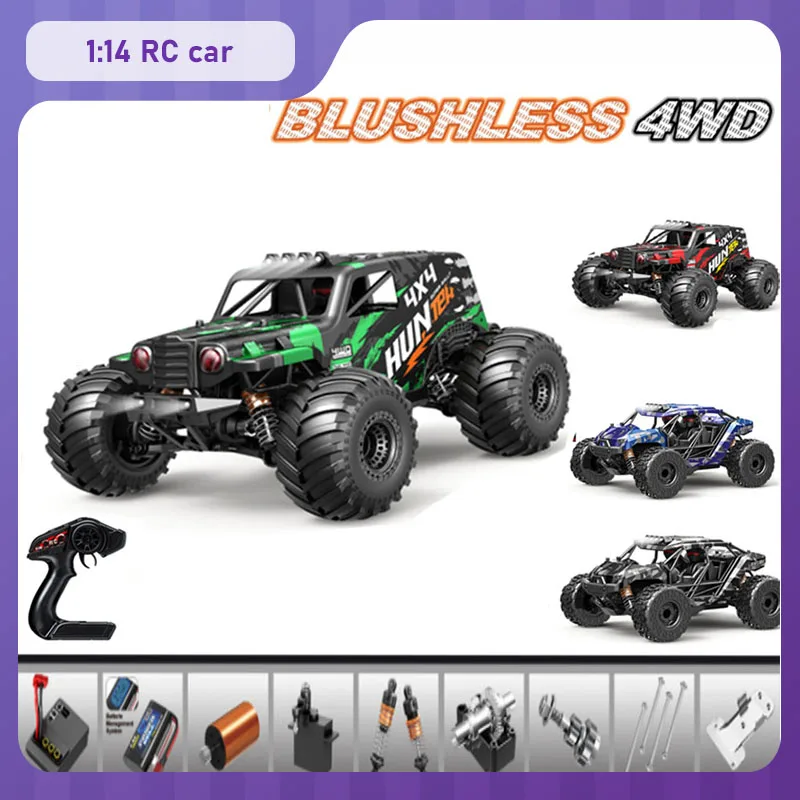 Samochód RC HOSPEED 1:18 Bezszczotkowy 1:14 Szczotkowany Wysokiej Prędkości 4WD RC Samochód Pustynny 2.4G Pełnokształtny RC Pojazd Terenowy Model Pickup