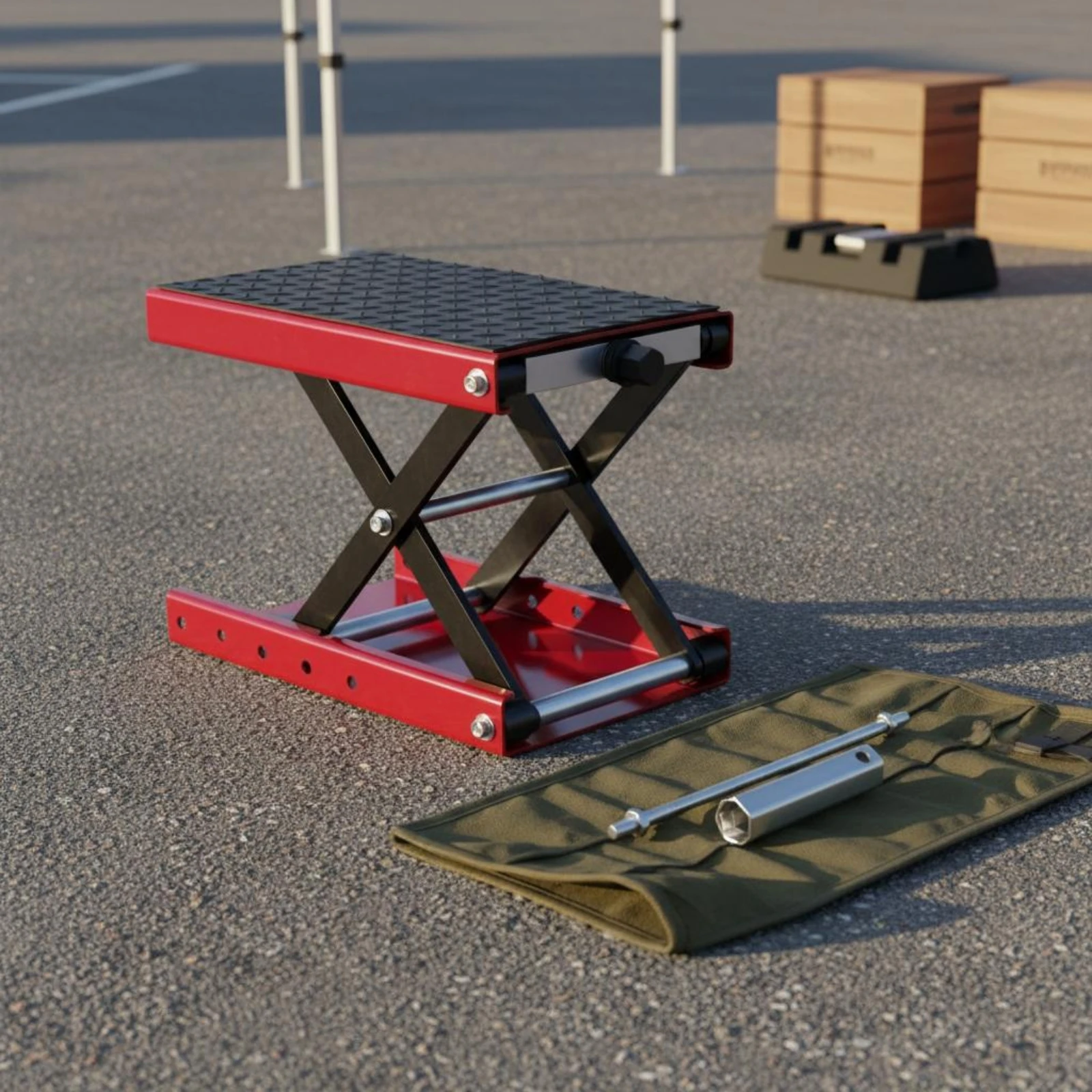 

Motorcycle Lift Lift Removable Crank Handle Motorcycle Lift Table Scissor Lift Platform Metal Garage Equipment Easy to Clean