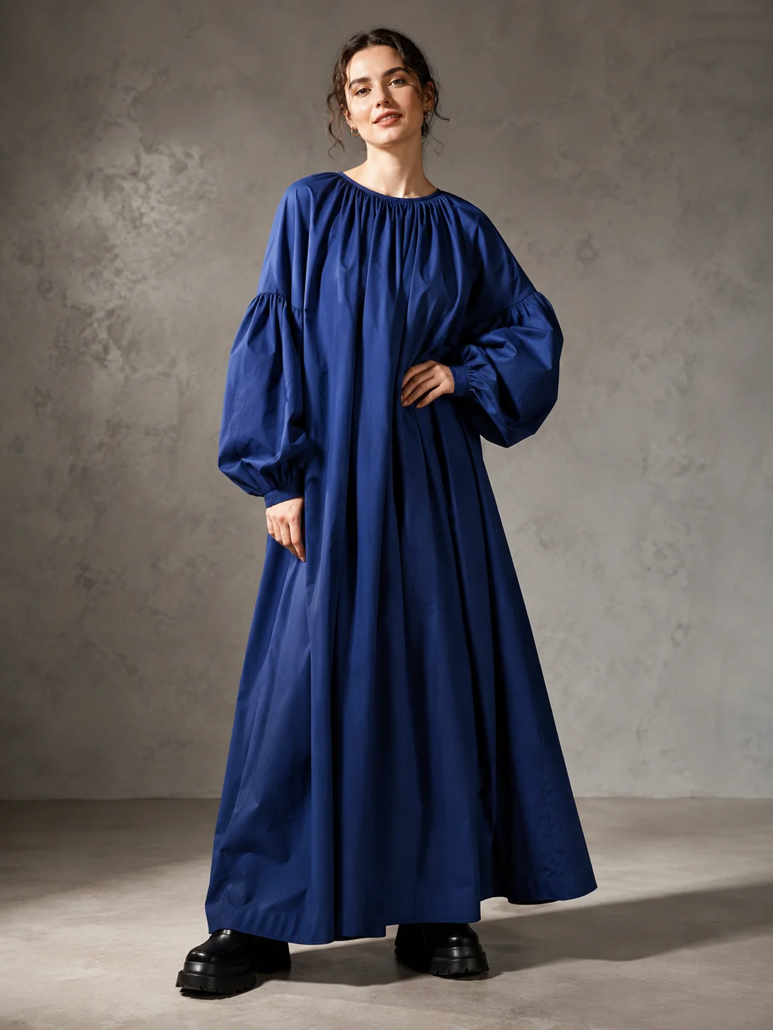 Oversized Balloon Sleeve Maxi Dress for Women
