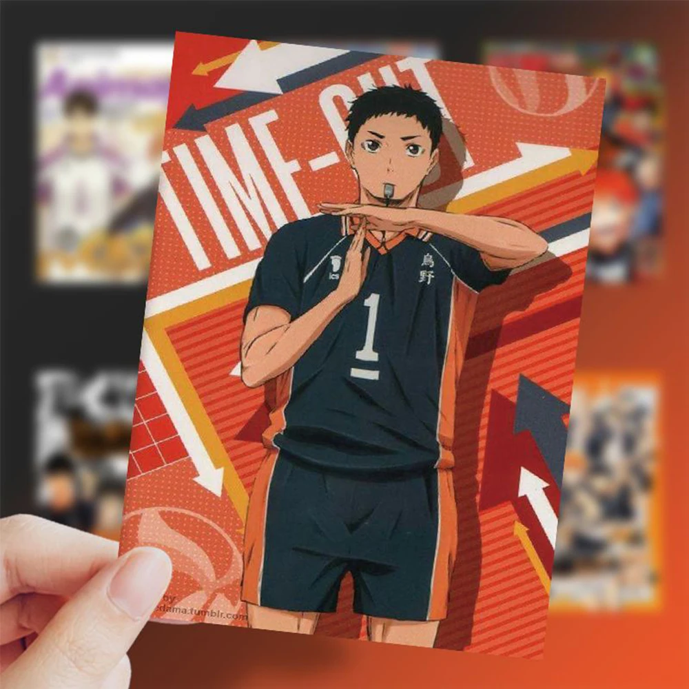 Haikyuu Anime, 10/30/60 piezas Pegatinas de dibujos animados para niños, calcomanía decorativa para ordenador portátil, bicicleta, Maleta,