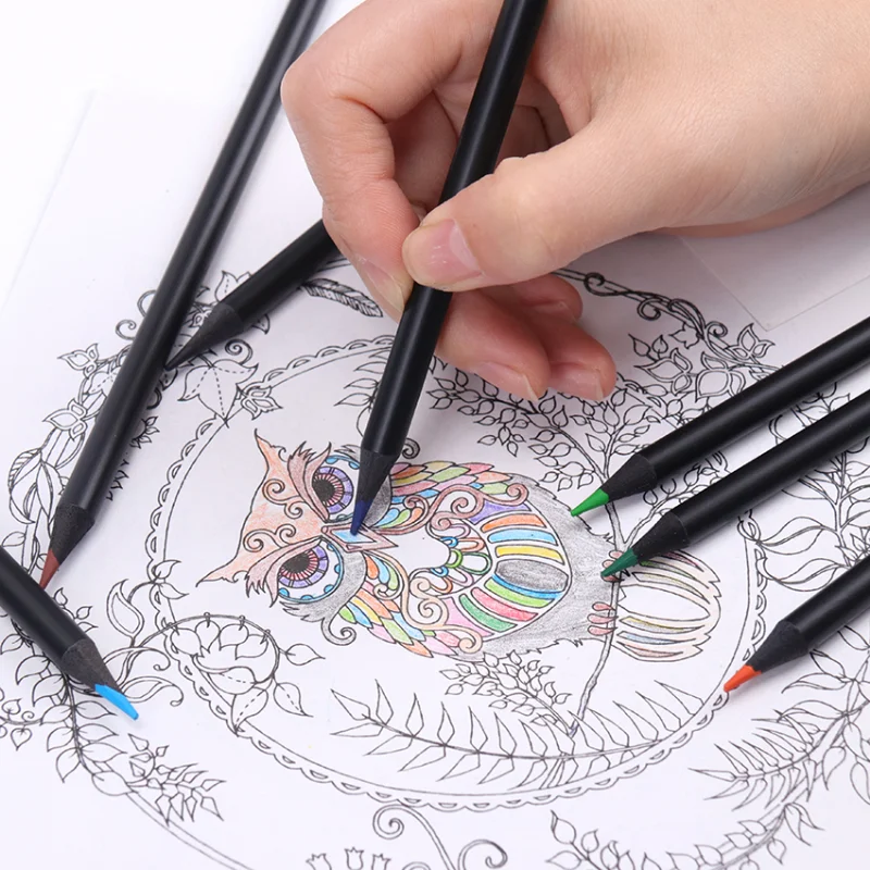 木製の黒の鉛筆,12色,芸術的な描画のための鉛鉛筆,文房具,学生へのギフト,新しい