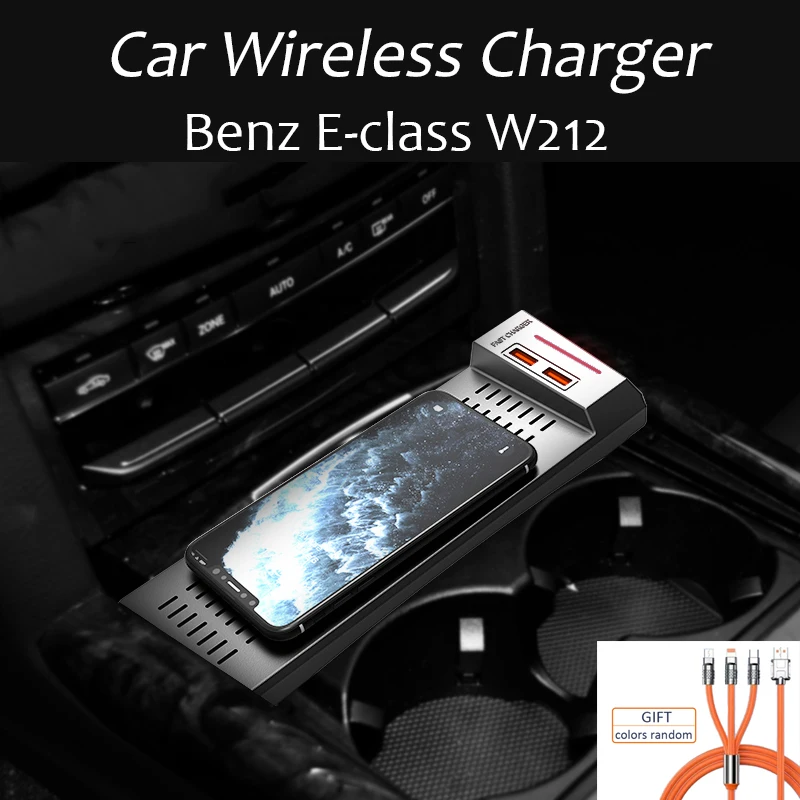 15W Car QI Wireless Phone Charging Charger For Mercedes Benz W212 E Class E260 E300 phone fast charging accessories