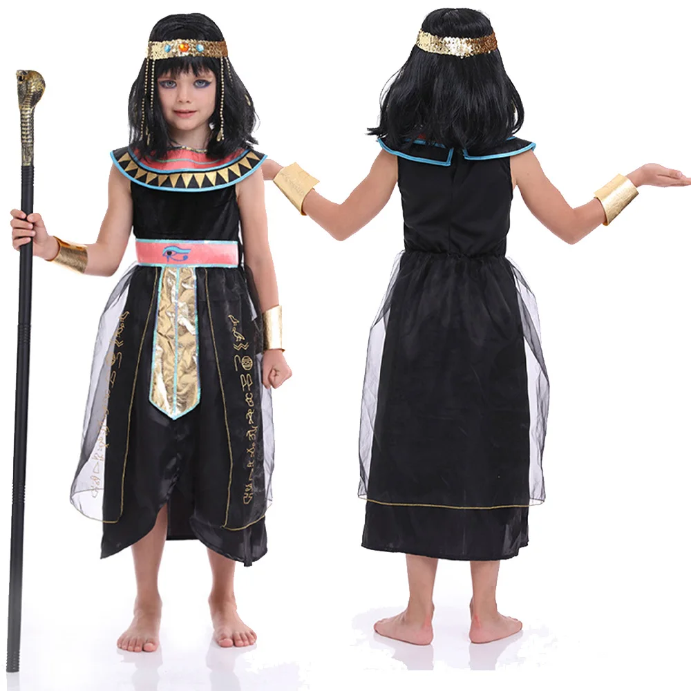 Kinderen Kinderen Podium Performance Egyptische Cosplay Koningin Kostuum Meisjes Jongens Kleding Outfits Fancy Halloween Carnaval Feestpak