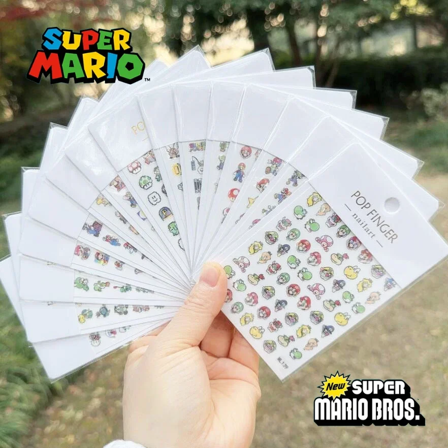 

Super Mario Bros Cute Cartoon Nail Art Decoration Anime Figures Luigi Yoshi Kawaii 3D Nail Sticker Decorative Handmade Decals