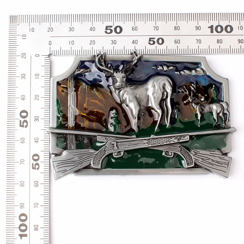 Deer Hunter Belt Buckle Forest Hunting for Man 3.8cm Belt