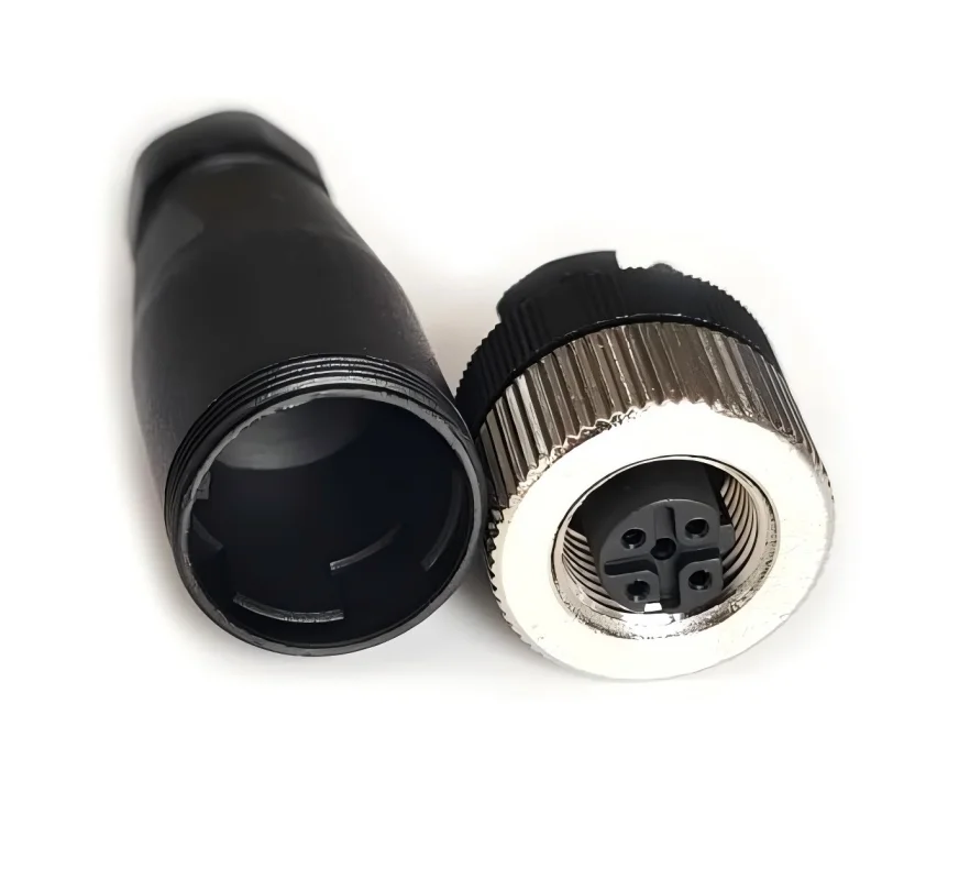 

100 PCS M12 4 Pin Female Connector, 12mm D Code Industrial Circular Connector IP67 Unshiled Straight Type Adapter Field Assembly