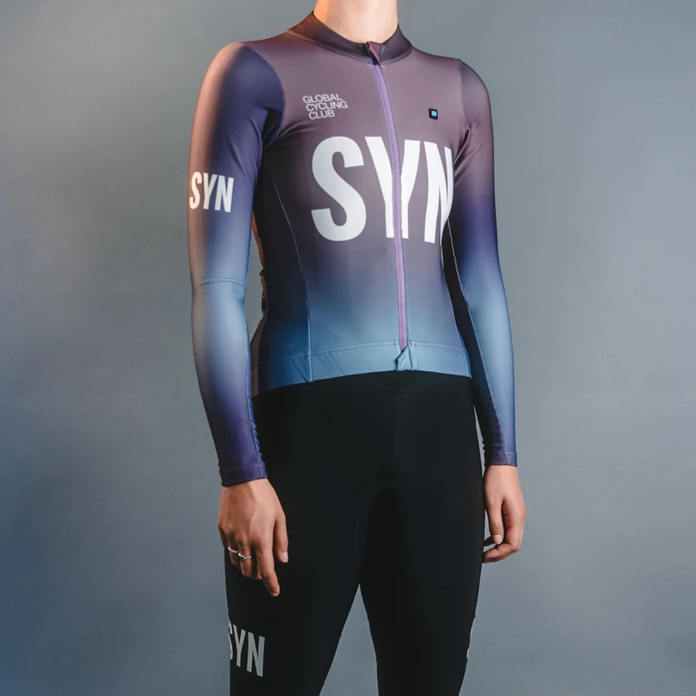 SYN Damen Rennrad Langarm Radtrikot leichtes Luftfahrtmaterial Outdoor MTB Fahrrad Sportbekleidung Maillot Ciclismo