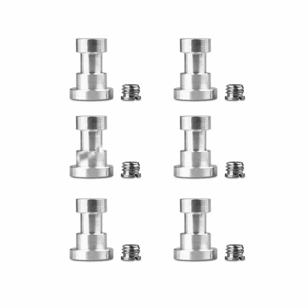 6PCS All Metal 1/4" & 3/8" Female Threaded Tripod Screw Adapter to Light Stand, 1/4 -20 to 3/8 thread adapters