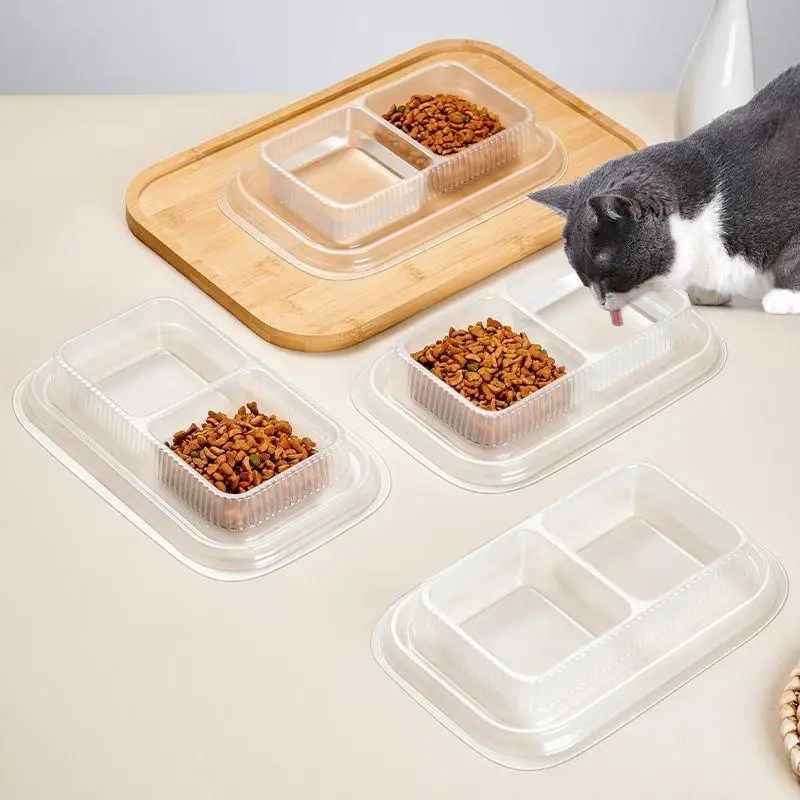 10/20Pcs Disposable Pet Food And Water Feeding Bowl Ant Cat Feeder Tray Portable Travel Bowl Outdoor Stray Cat Feeding Supplies