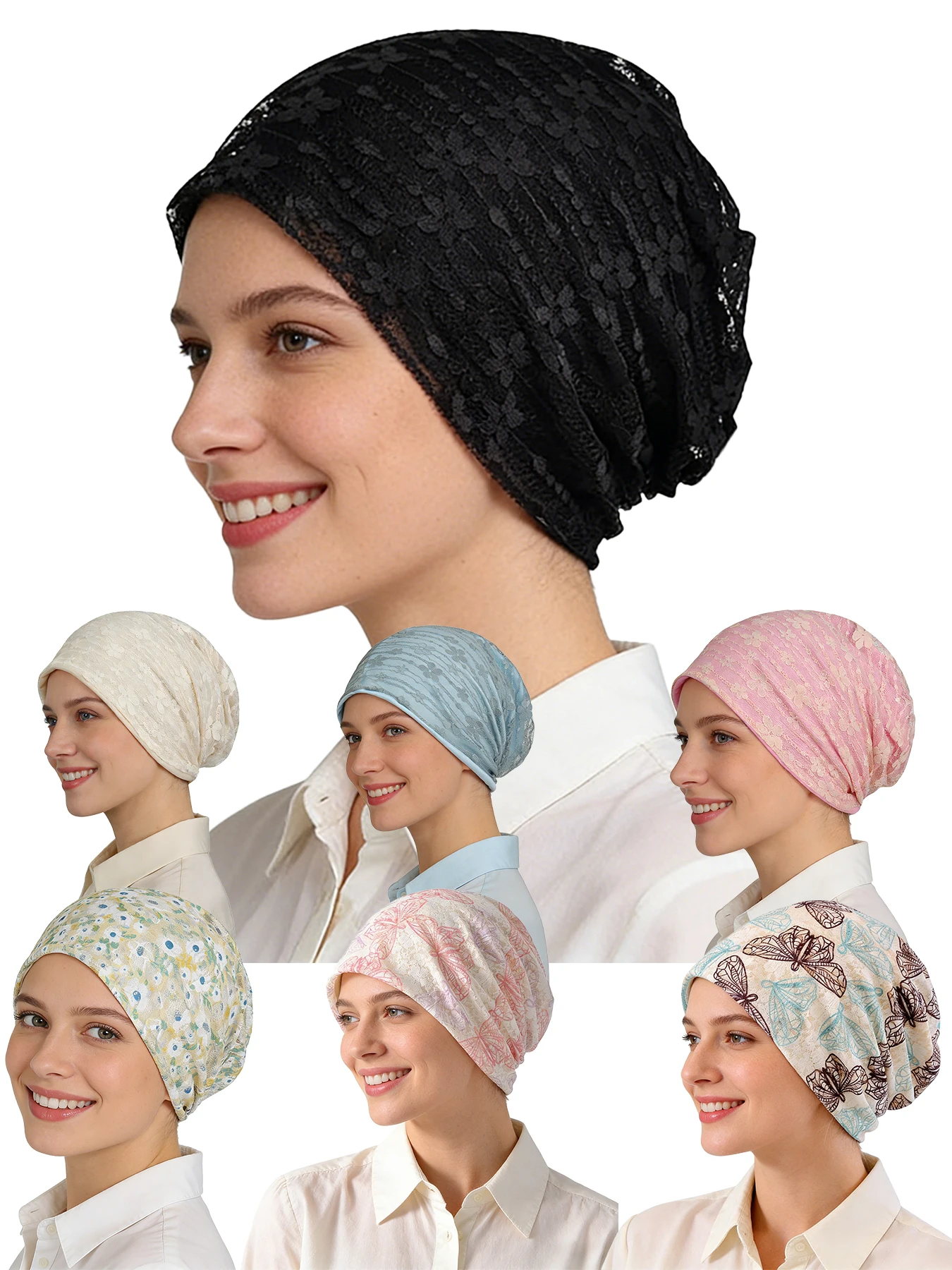 Lockere, lässige Chemo-Schlafmütze, Beanie-Mütze, Kopfbedeckung – Detail 1