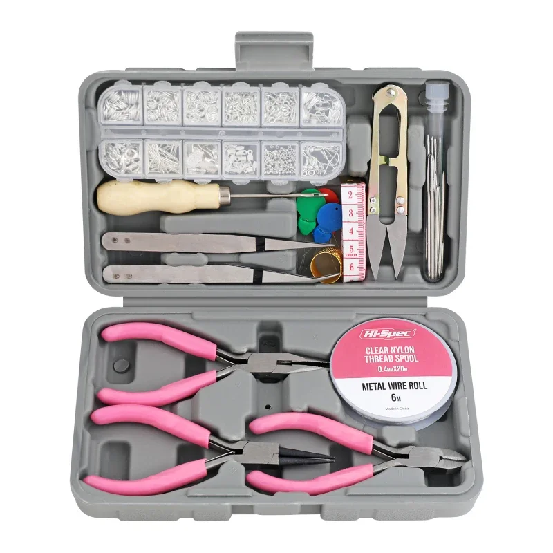 17Pcs Jewelry Making Supplies Kit Home Tool Set with Accessories Jewelry Pliers Jewelry Findings and Beading Wires