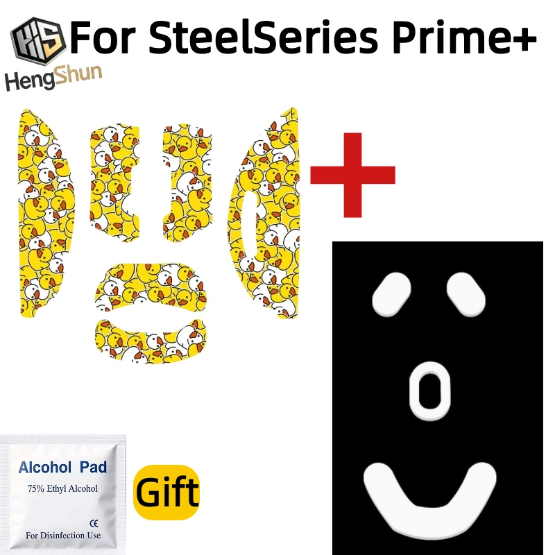 For SteelSeries Prime+ Gaming Mouse Grip Tape Pre-Cut Anti Slip Sweat Resistant PTFE Feet Skates Alcohol Pad Gift