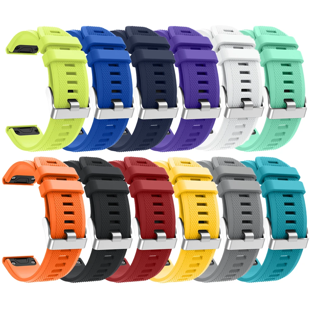 Silicone Strap Watch Band For Garmin Fenix 5 5X 5S Plus 6 6X 6S Pro 3HR Quick Release Watchband 20 22 26mm Easyfit Wris Bracelet