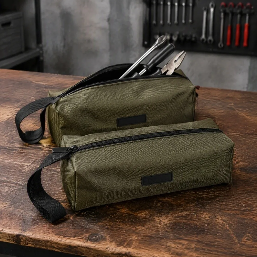 2pcs Multipurpose 1680D Oxford Cloth Tool Bag Thickened Zipper Tool Pouch Waterproof Portable Handle Toiletry Bag Electrician