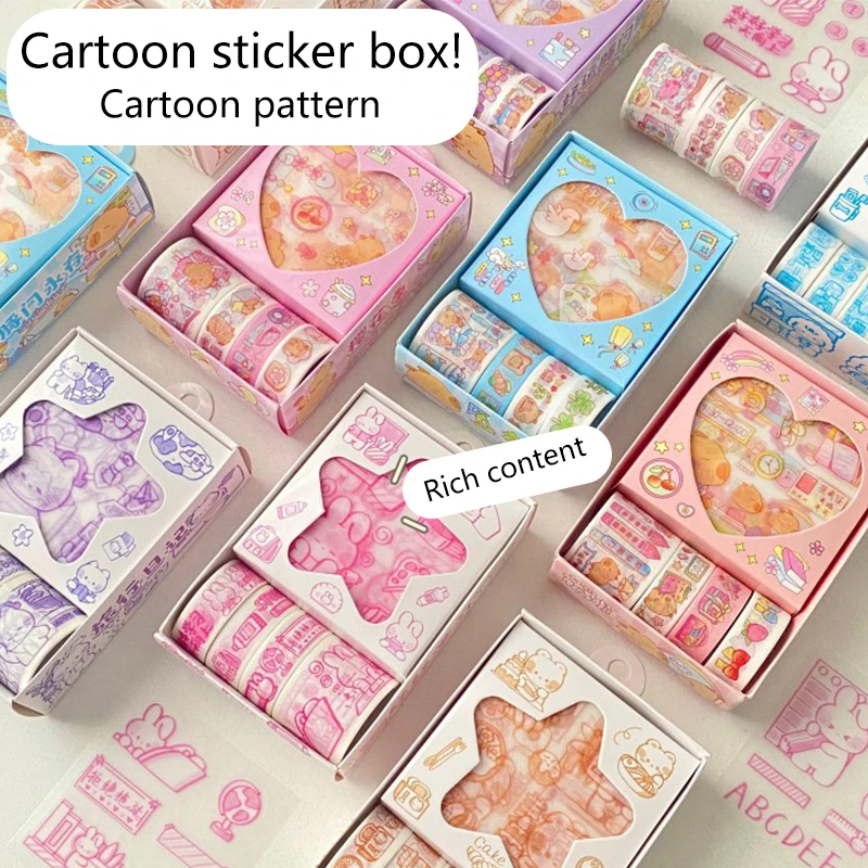 8 Set/lot Kawaii Capybara Stickers Tape Cute Scrapbooking DIY Diary Decorative Sticker Hand Account Decorate Set Gift Set