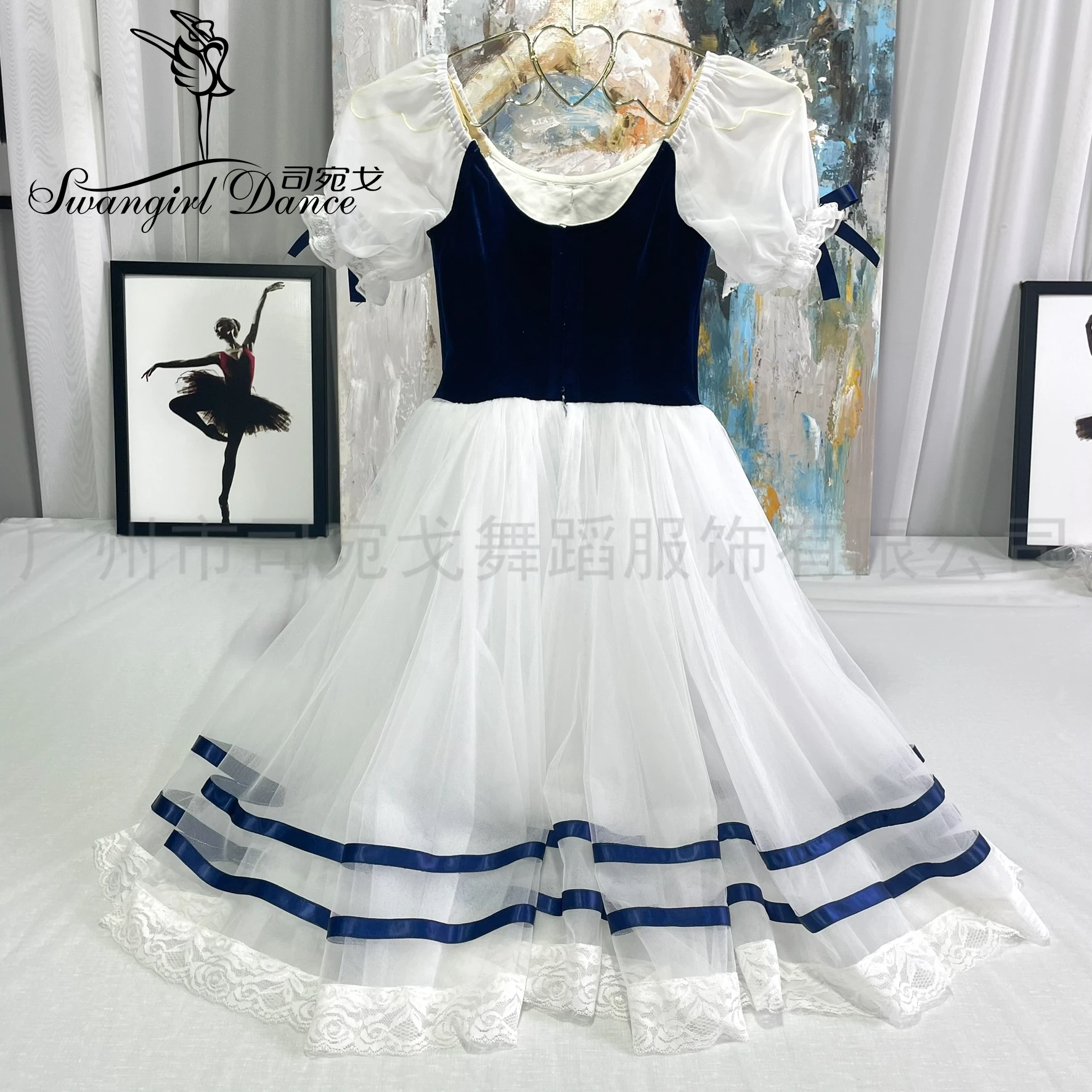 Coppelia Professional customized Gepelia Giselle variation blue ballet dress children's  WG2536