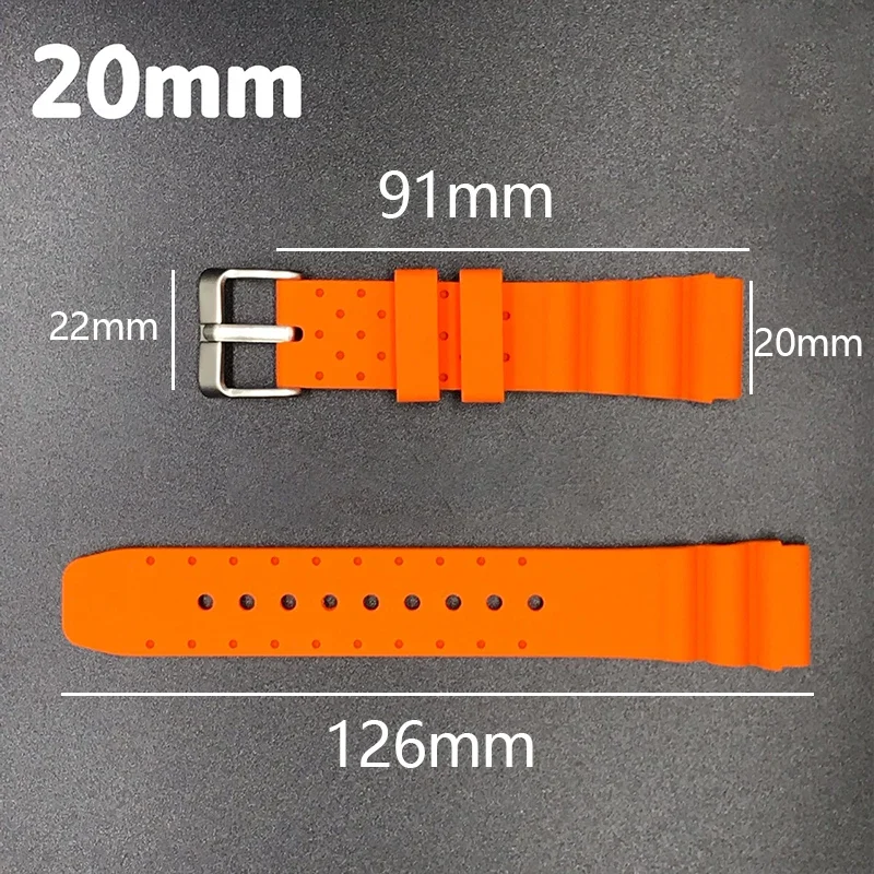 Universal Waterproof Watchband for Seiko Silicone Wristband for Citizen 20mm Diving Watch Strap Rubber Belt Bracelet Accessories