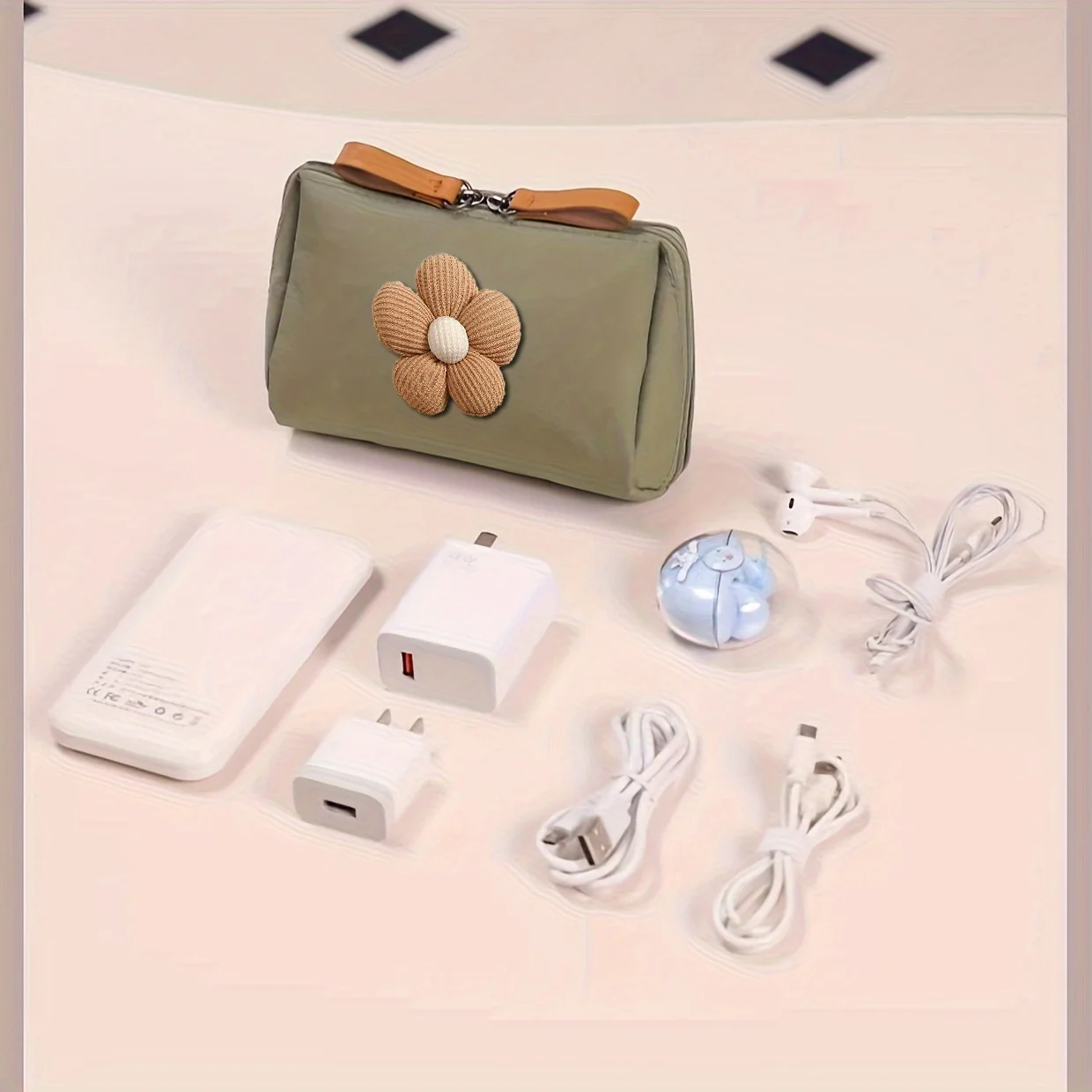1PC Blume Kosmetik Tasche Leichte, Tragbare Make-Up Organizer Tasche Weibliche Make-Up Fall Lagerung Beutel Kosmetik Tasche Für Reise – Detail 3